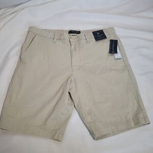 NWT U.S. Polo Assn Men's Hartford Khaki Flat Front Shorts Size 36